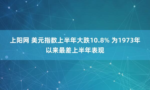 上阳网 美元指数上半年大跌10.8% 为1973年以来最差上半年表现