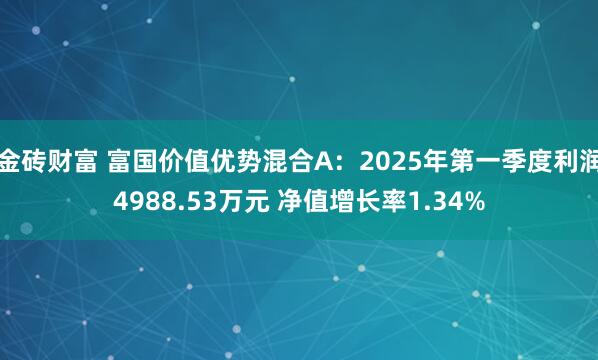 金砖财富 富国价值优势混合A：2025年第一季度利润4988.53万元 净值增长率1.34%