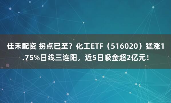 佳禾配资 拐点已至?化工ETF(516020)猛涨1.75%日线三连阳,近5日吸金超2亿元!